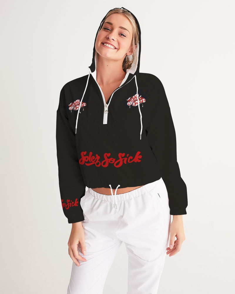 Women's Cropped Windbreaker (Black)