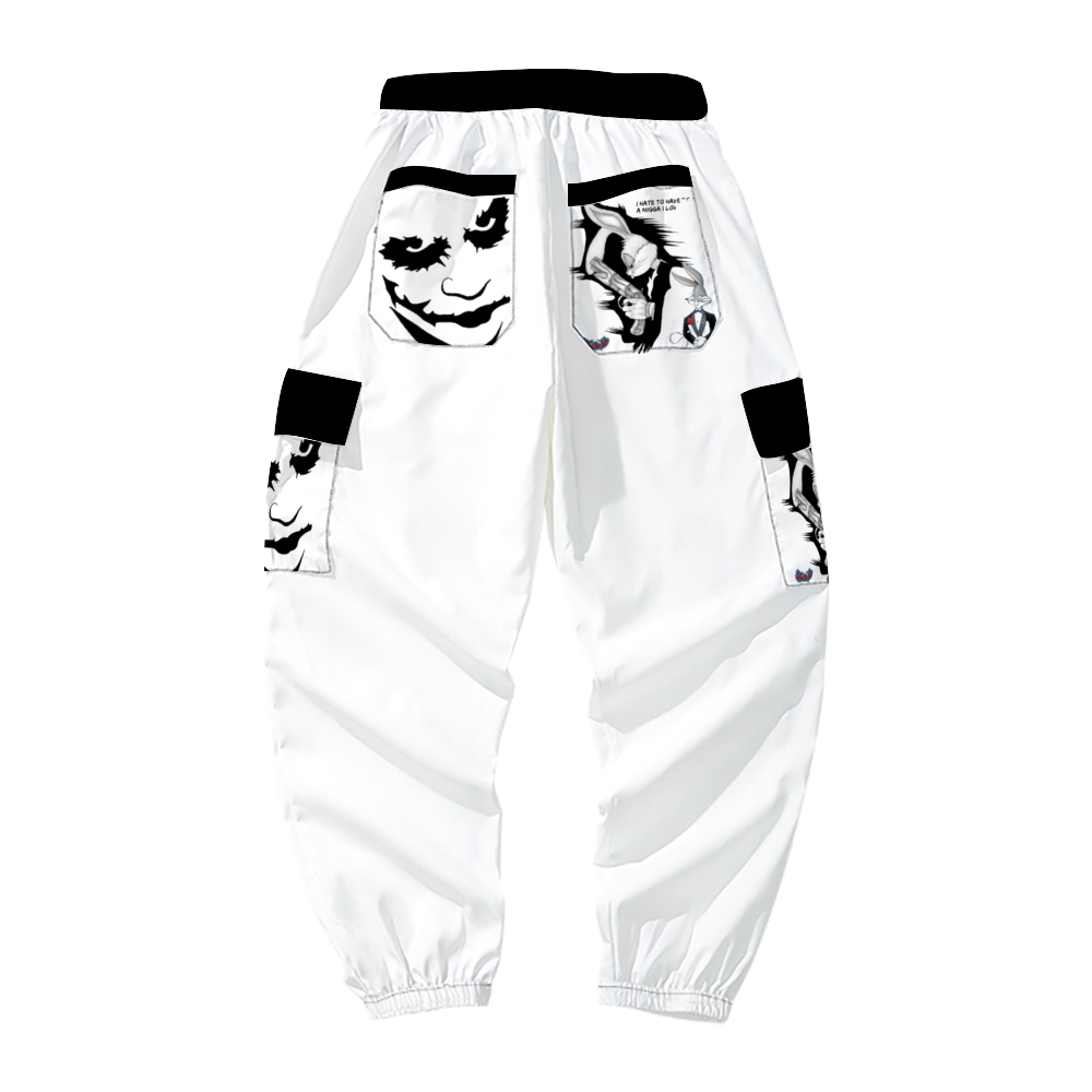 "Bugs Bunny And The Joker" Baggy Jogger Pants (White)