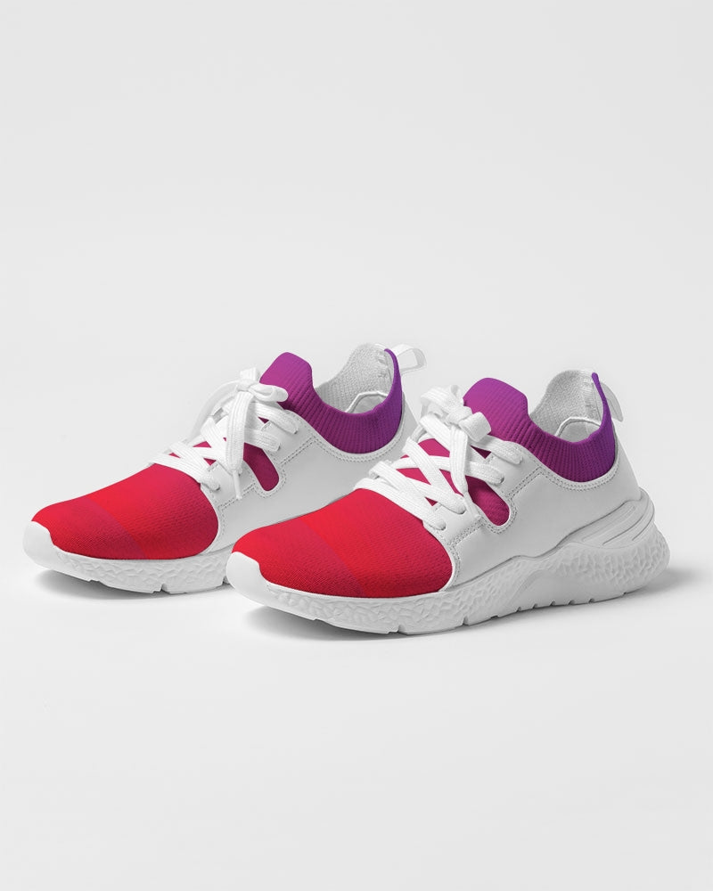 Men's Two-Tone Sneakers (Red with Purple)