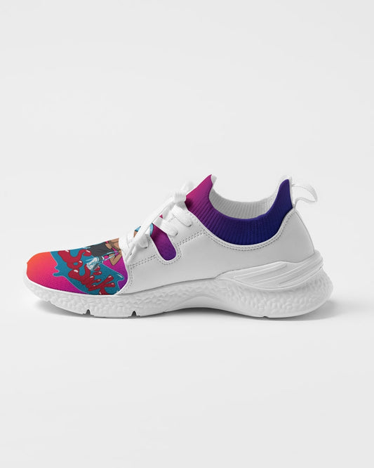 Women's Two-Tone Sneaker with Cartoon Logo (Rainbow)