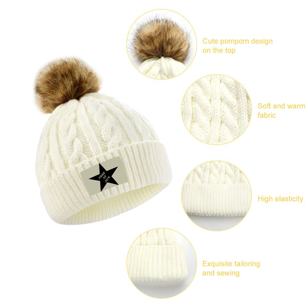 Baby Knitted Beanie Cap (Cream)