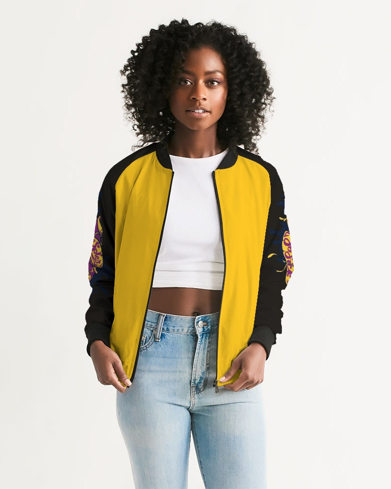 Women's Bomber Jacket (Yellow and Black)