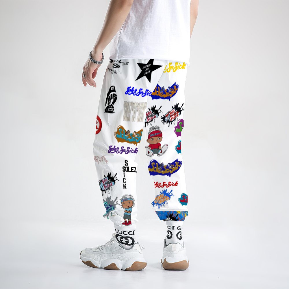 Windbreaker Pants Multi-Logo (White)