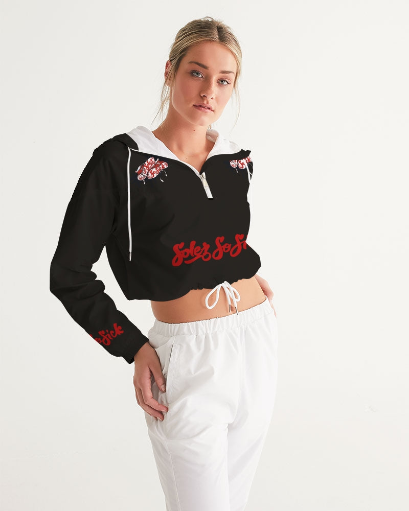 Women's Cropped Windbreaker (Black)