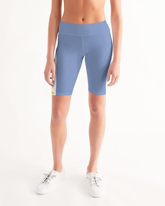 Women's Mid-Rise Bike Shorts (Light Blue)