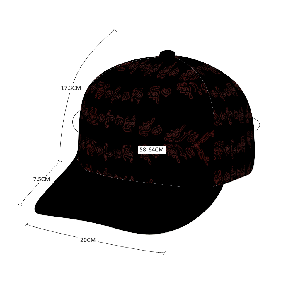 Name Drip Design Black Adjustable Cap (Black)