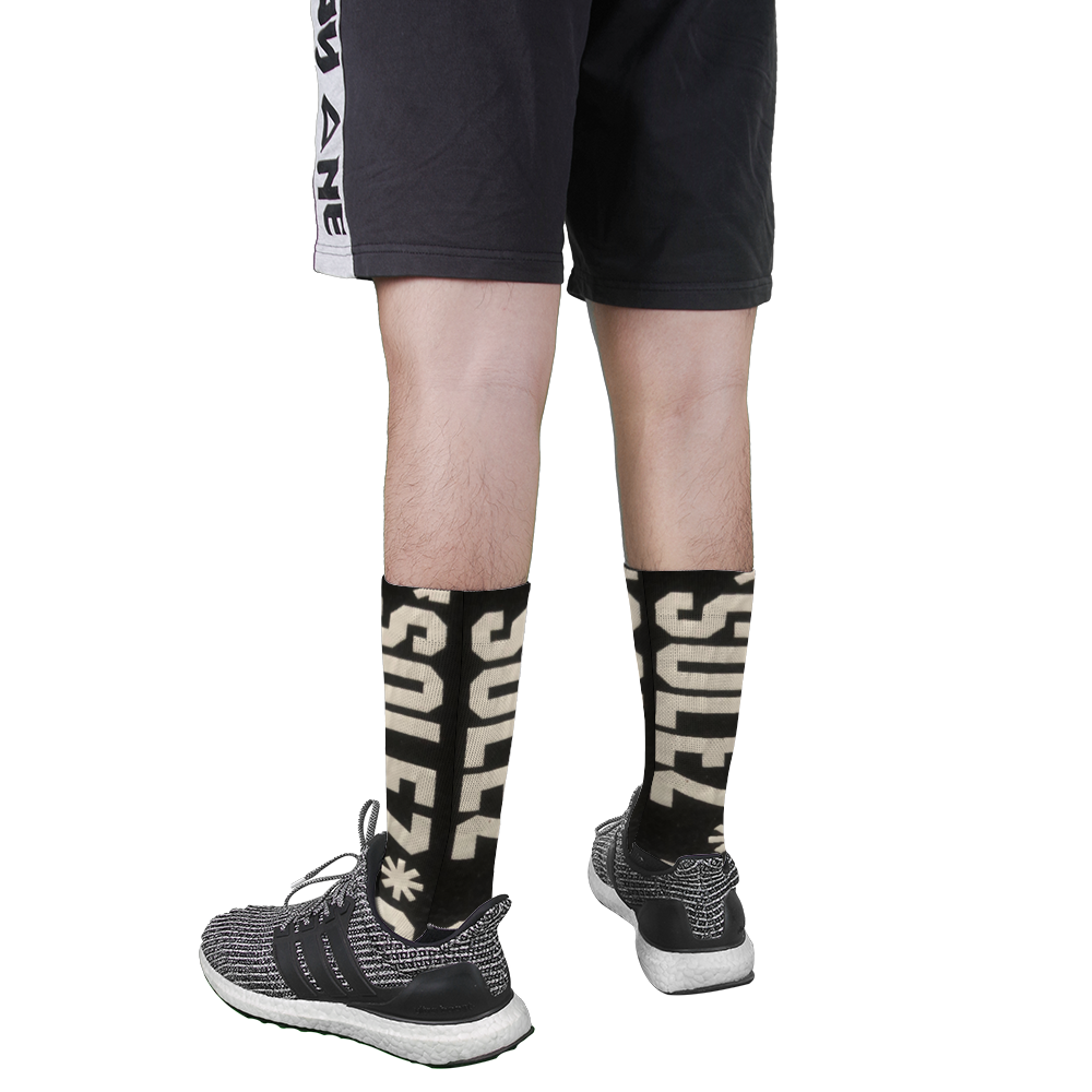 SolezSoSick Long Socks with Black Heel