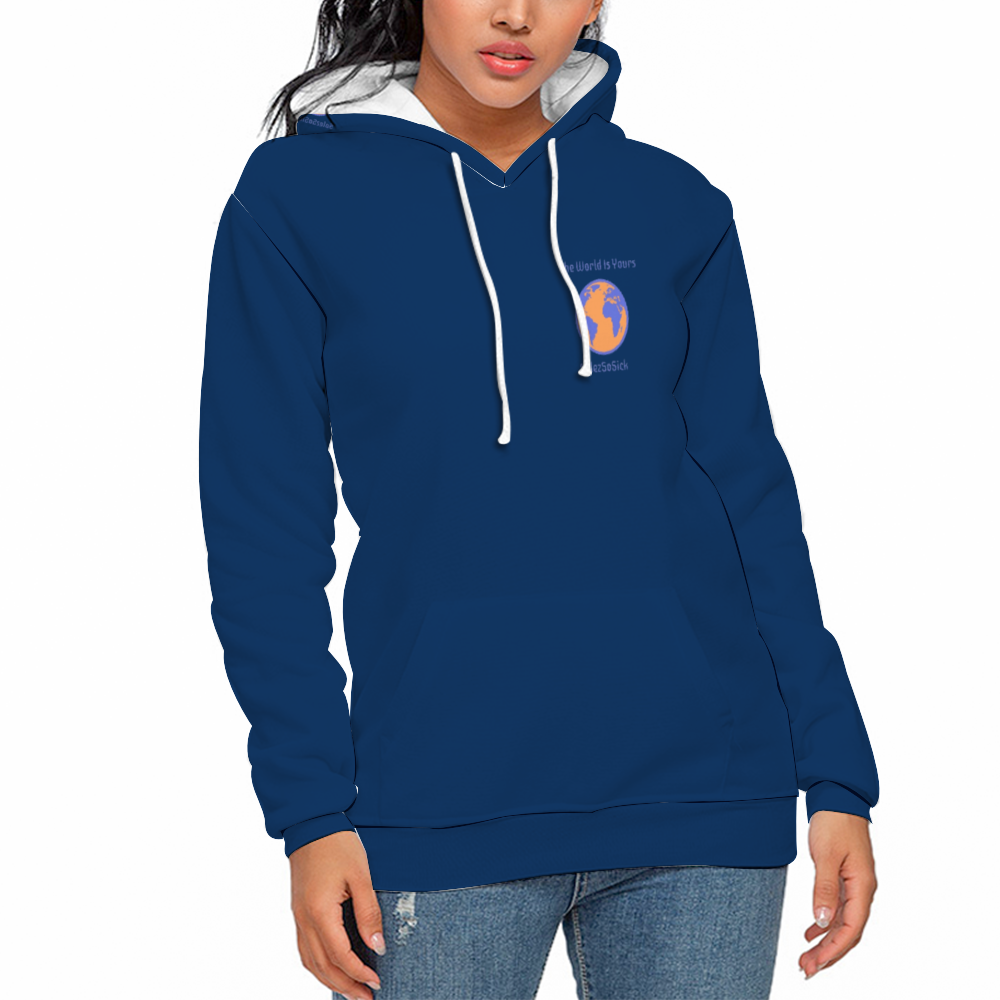 SoloezSoSick Navy Blue  Pullover Sweatshirts with Pockets