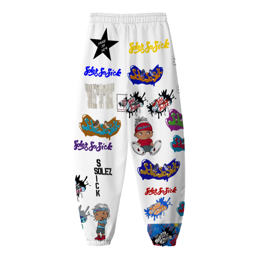 Windbreaker Pants Multi-Logo (White)