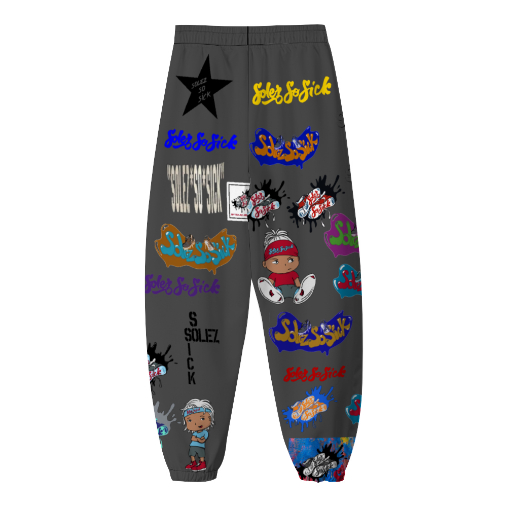 Windbreaker Pants Multi-Logo (Dark Gray)