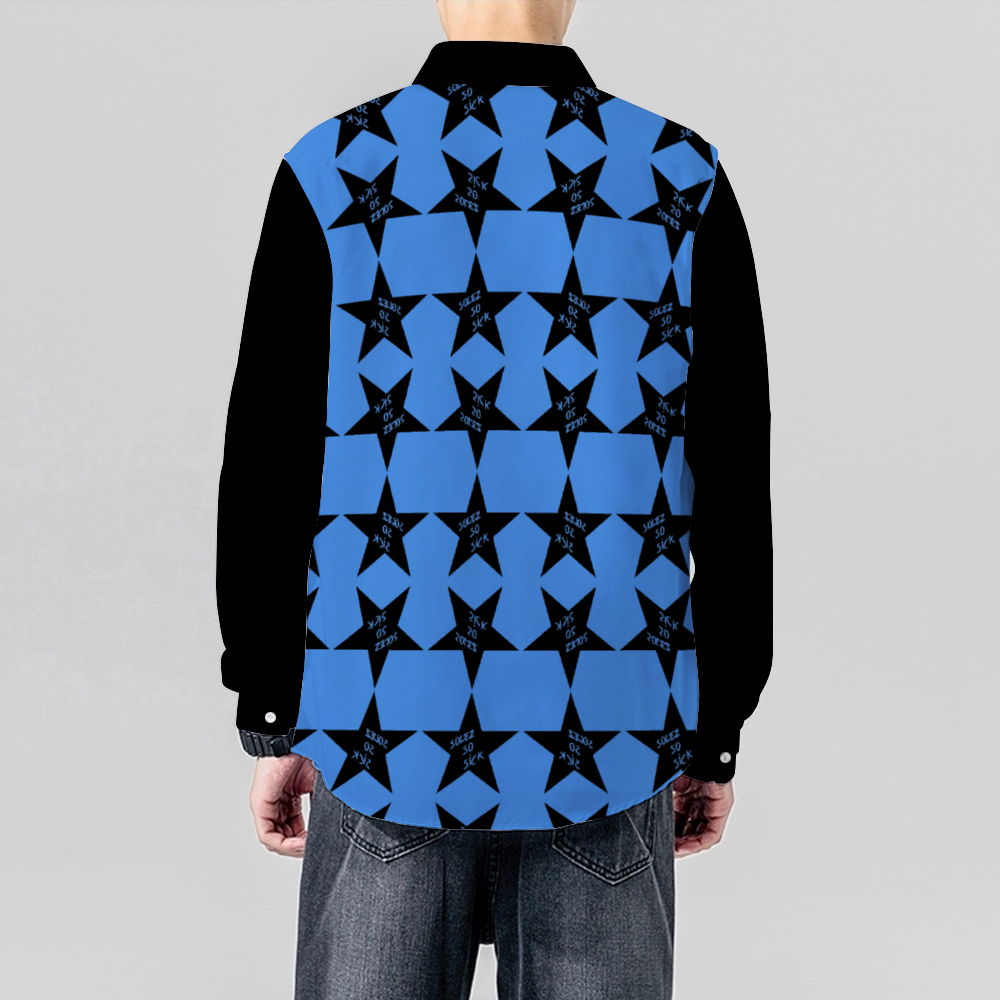 "Superstar" Button Up (Black and Blue)