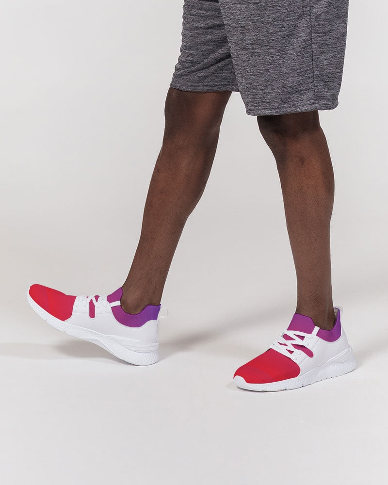 Men's Two-Tone Sneakers (Red with Purple)