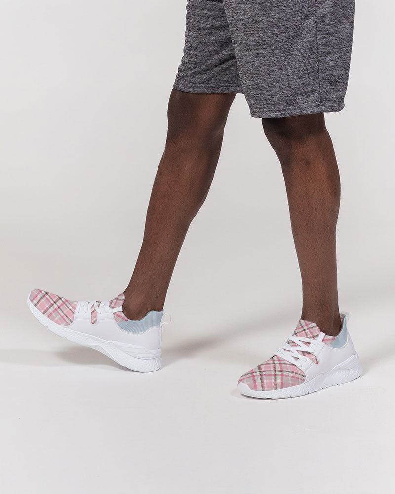 Men's Two-Tone Sneaker (Pink Plaid Design)