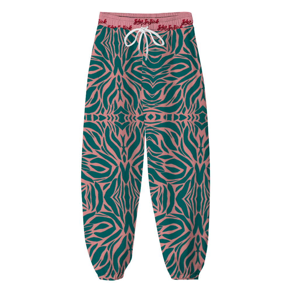 Windbreaker Pants (Green and Pink Design)