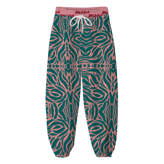 Windbreaker Pants (Green and Pink Design)