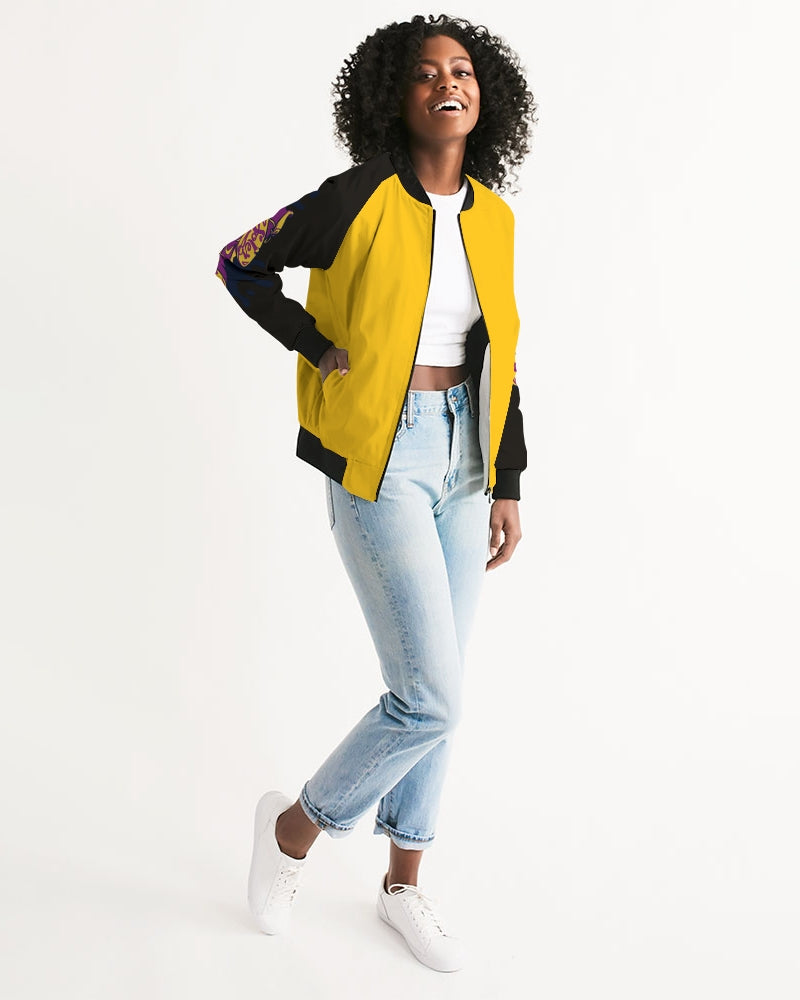 Women's Bomber Jacket (Yellow and Black)