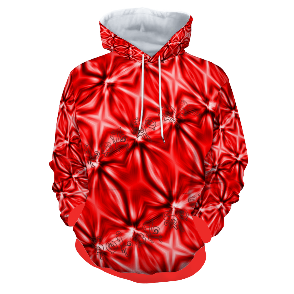 SolezSoSick Red Design Plush Hoodie with Pockets