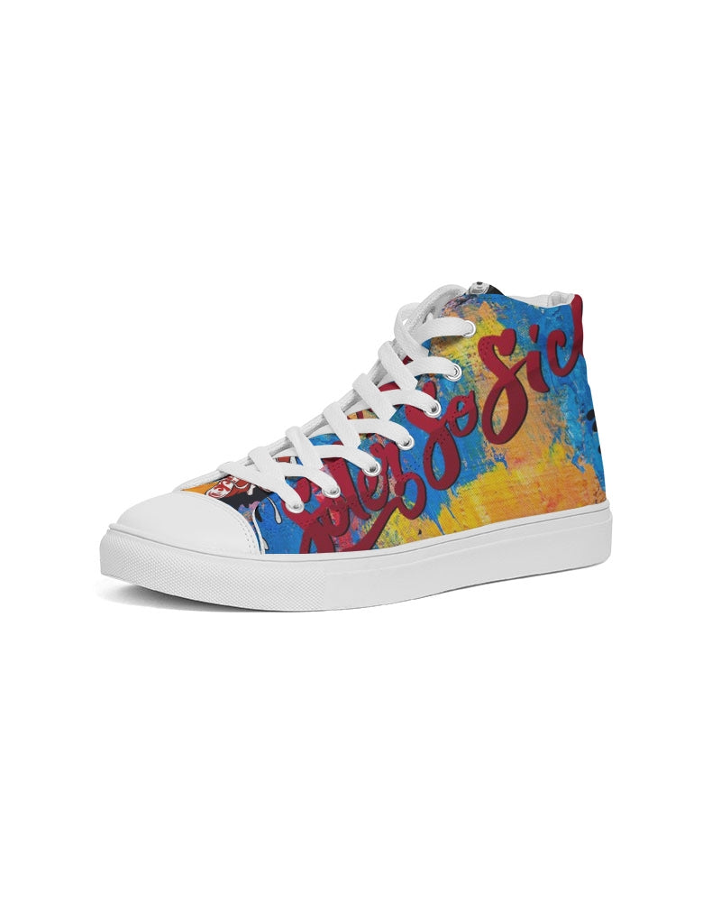 Women's High Top Canvas Shoe (Multi-Color Graffiti)