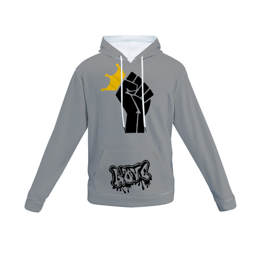 "Peace and Love" Plush Hoodies with Pockets (Grey)