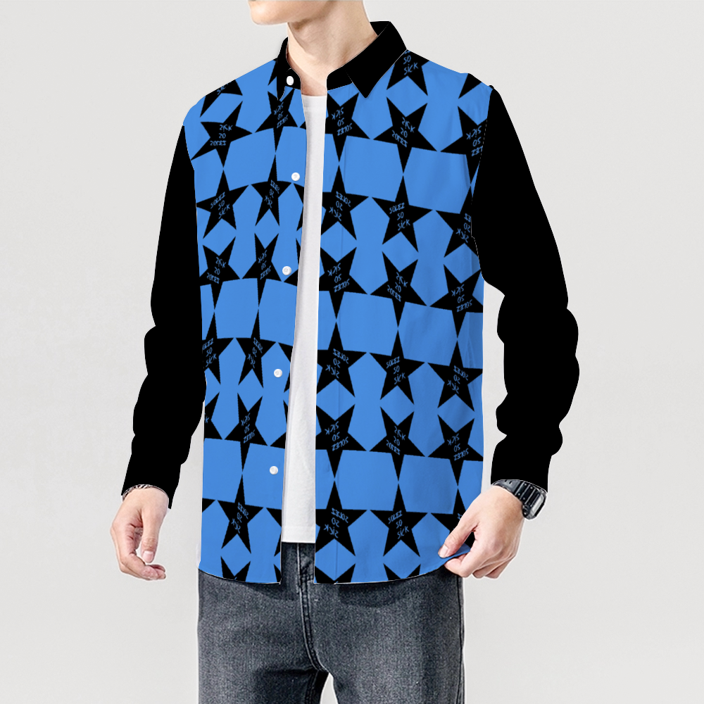 "Superstar" Button Up (Black and Blue)