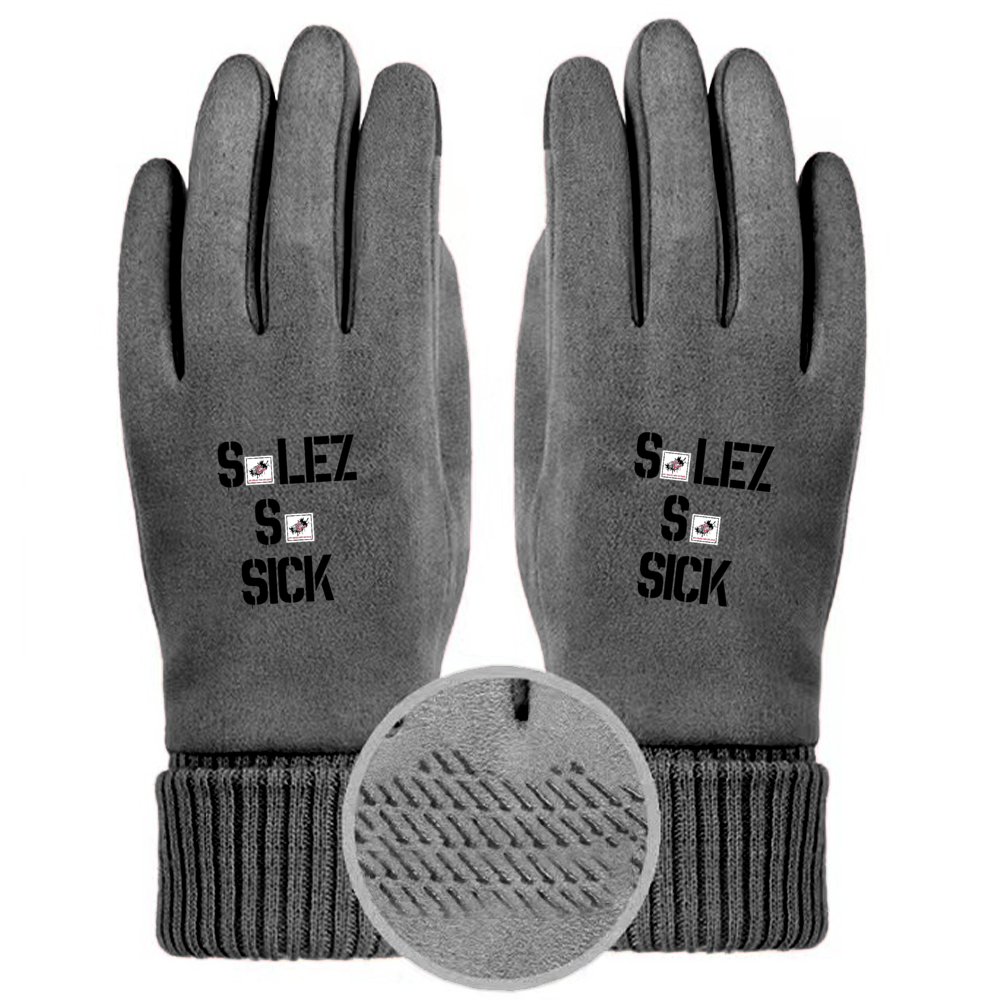 SolezSoSick Suede Fabric Gloves Touch Screen Fashion Gloves