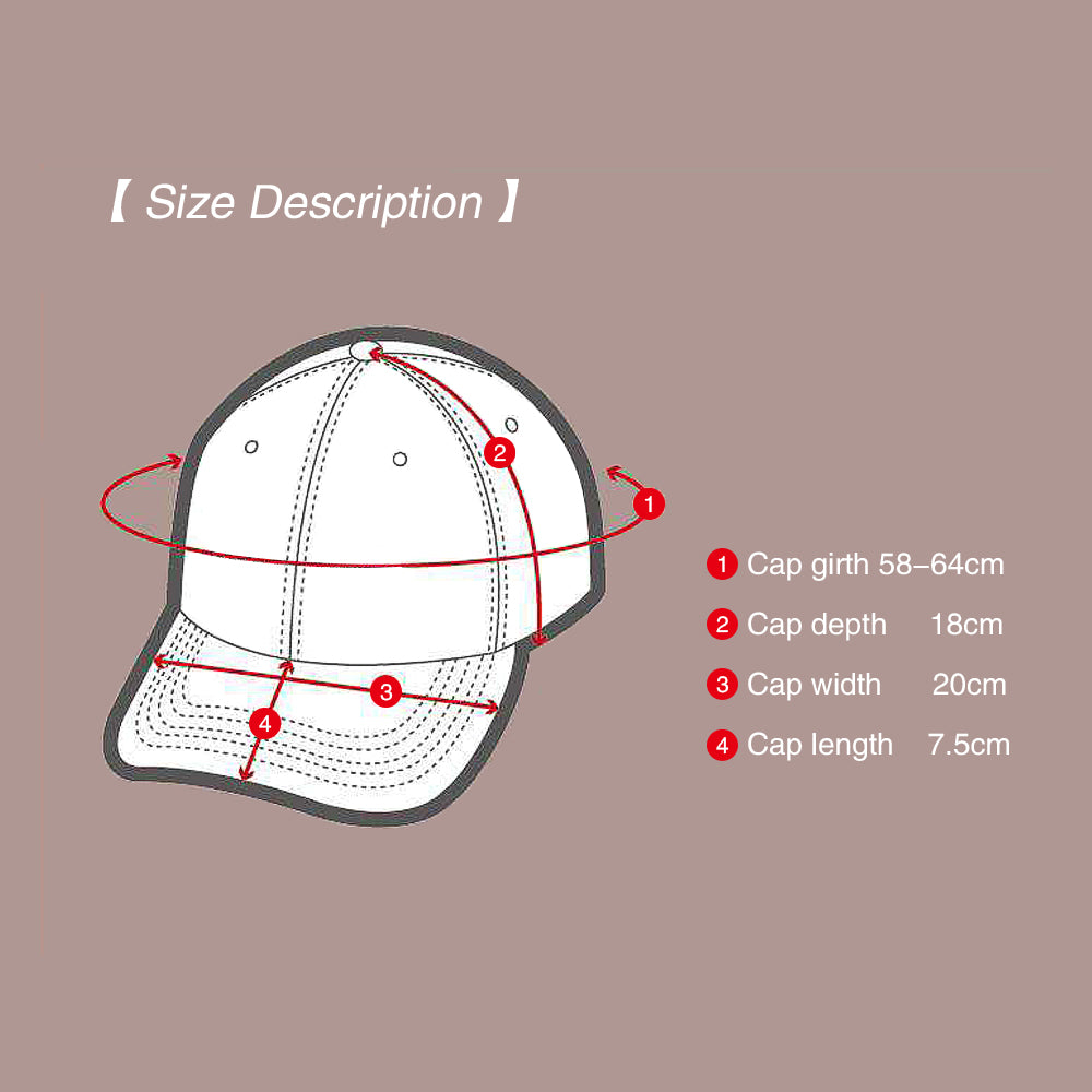 Baseball Hat with Cartoon Logo (Black, Red and White)