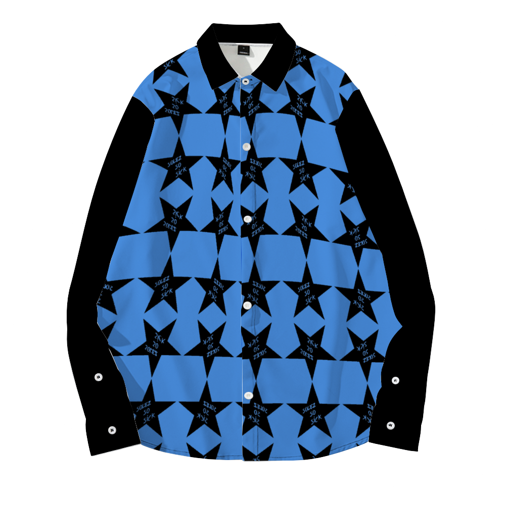 "Superstar" Button Up (Black and Blue)