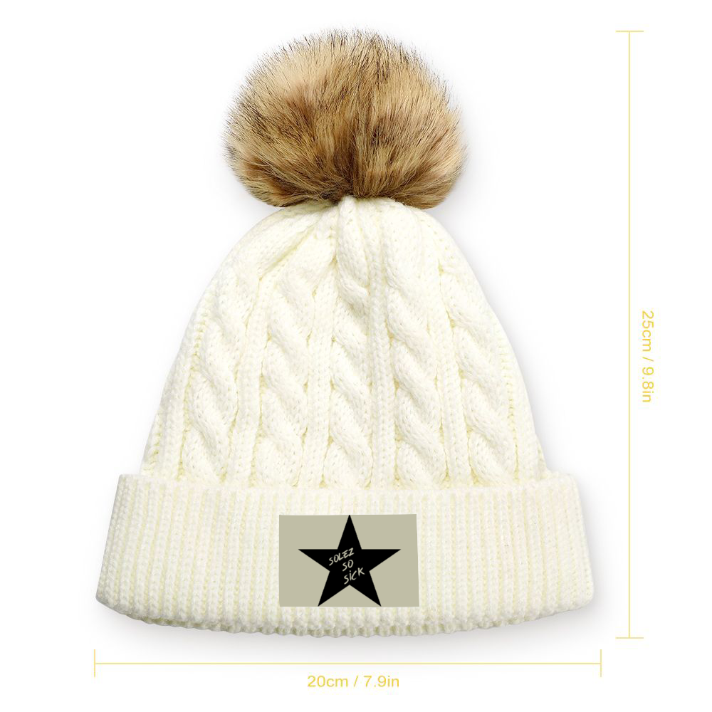 Baby Knitted Beanie Cap (Cream)