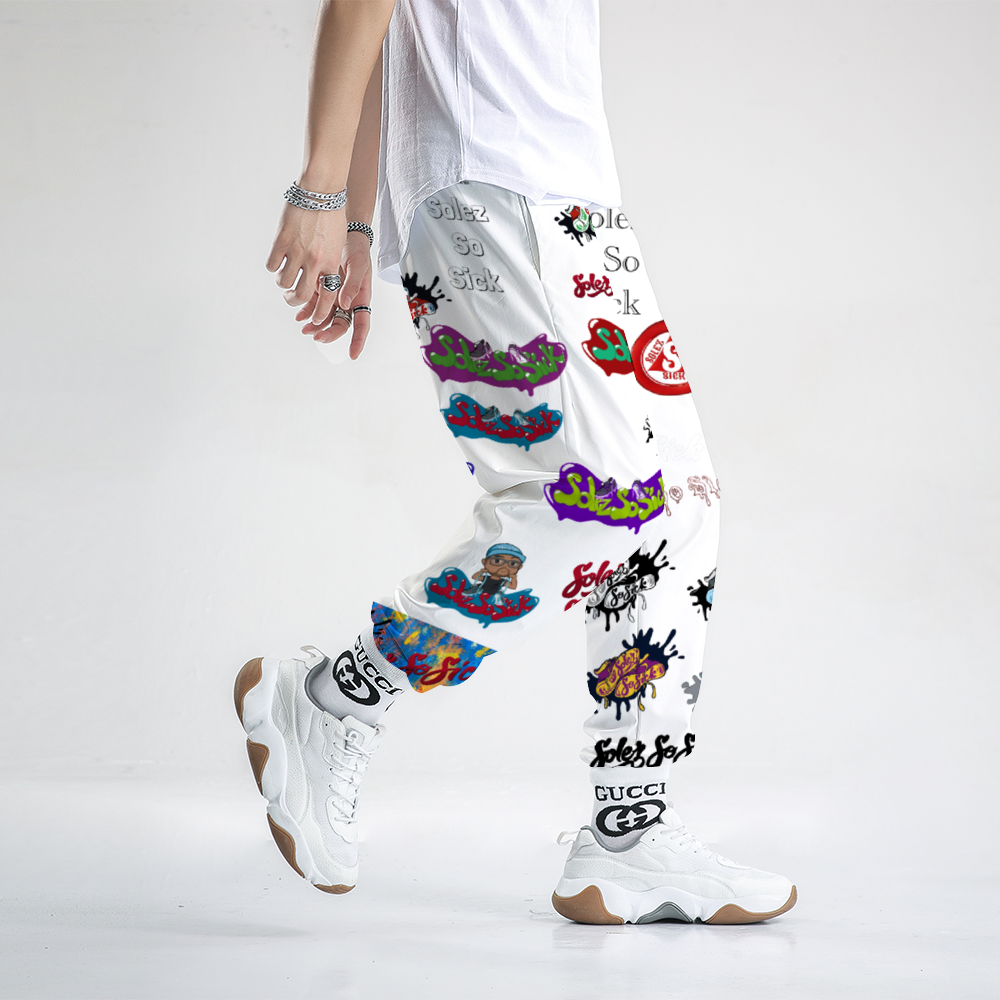 Windbreaker Pants Multi-Logo (White)