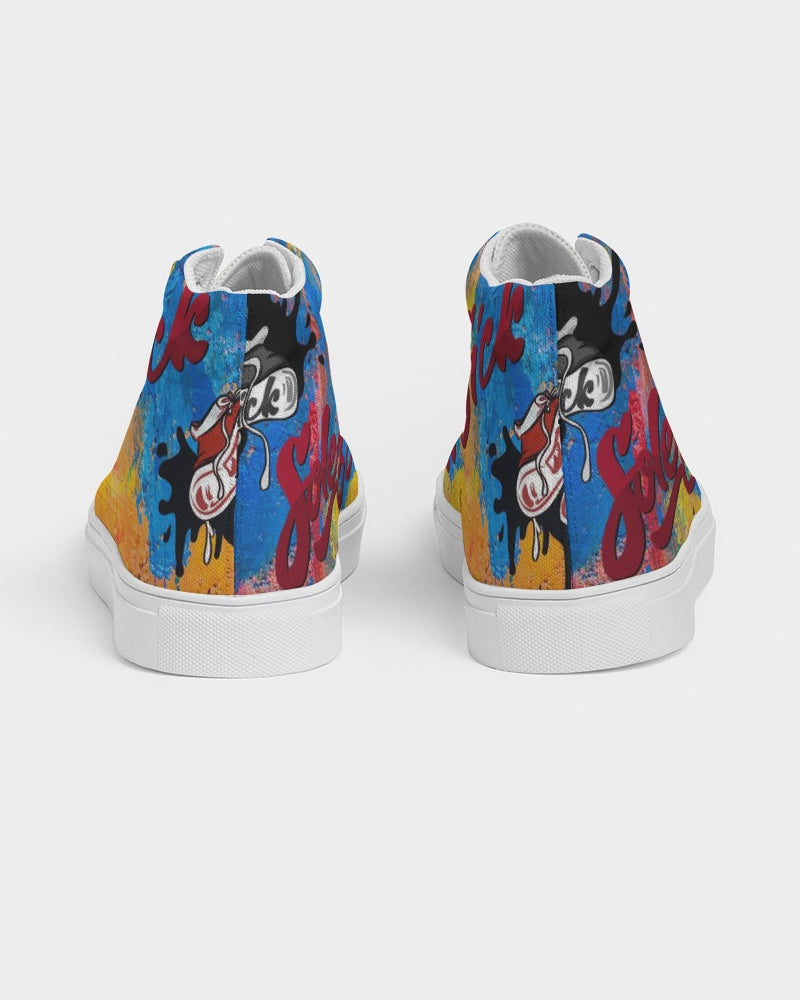 Women's High Top Canvas Shoe (Multi-Color Graffiti)