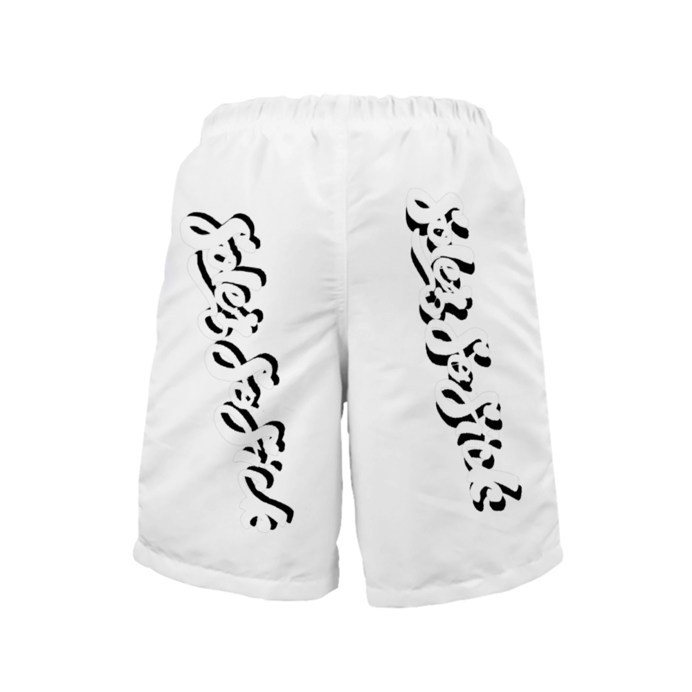 Men's Mesh Lining Fast Drying Swim Trunks Beach Short (White)