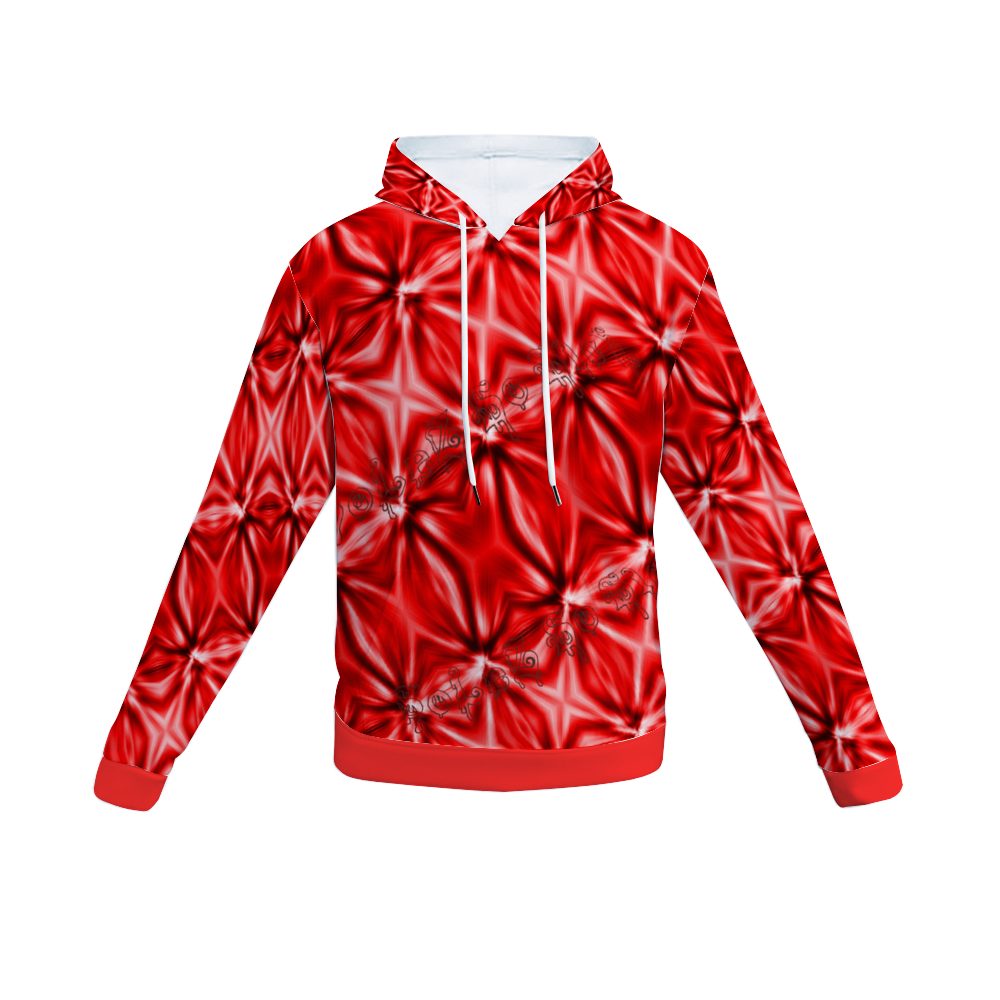 SolezSoSick Red Design Plush Hoodie with Pockets