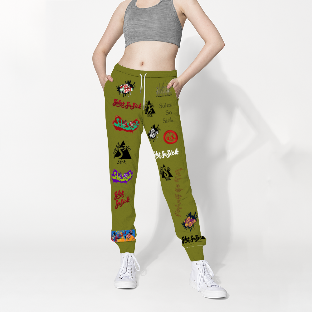 Sweatpants Multi-Logo (Olive Green)