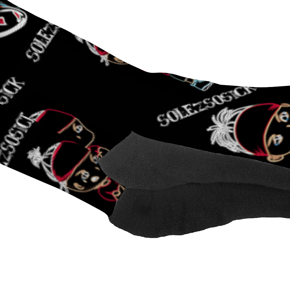 SolezSoSick Long Socks with Black Heel